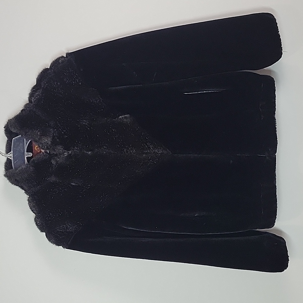 80's JORDACHE Vintage black fur coat
